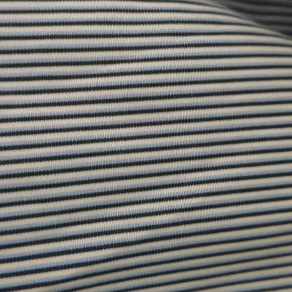 Club Monaco, Small Slim Fit Button Down Shirt, Blue, White, Black Stripes - Picture 3 of 4